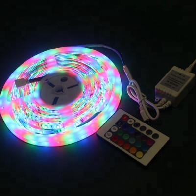 China Theme Park Theme Park Led Flexible Led Strip Light 5M/roll 24v Smart 5050 RGB Strip 12V 60Leds/m RGB With Remote Control for sale