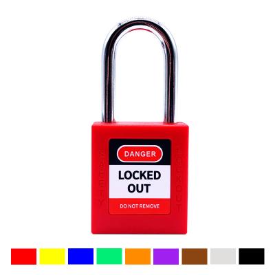 China High Security 38mm Short Steel Shackle Safety Lockout Red Padlock For Industrial Equipment for sale