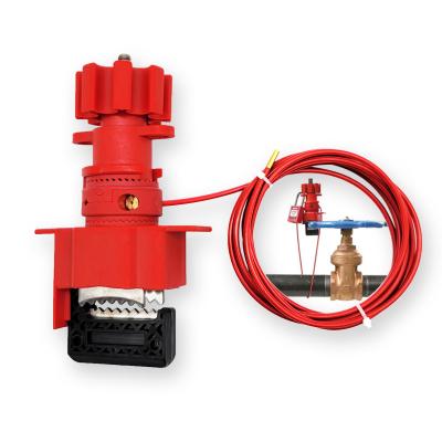 China Nylon PA + steel universal valve lockout with cable fixing safety for gate valve wheel for sale