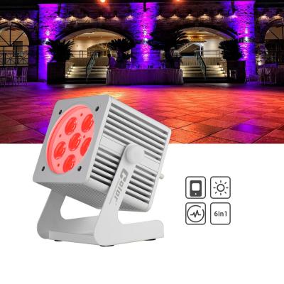 China Garden Wireless Control 6*18W RGBWA+UV 6in1 LED Battery Uplight for Wedding party for sale