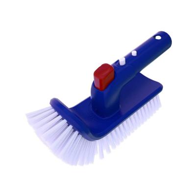 China Easy Installation Pool 180 Degree Rotatable Hand Scrub Step Corner Pool Brush for sale