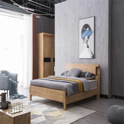 China Modern Solid Wood Double Storage Bed Frame Modern Adult Furniture Single Bed for sale