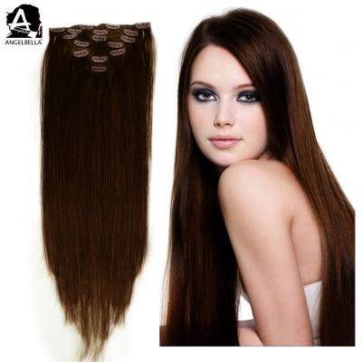 China Latest Angelbella Virgin Brazilian Straight Weft Human Hair Clip In Virgin Hair Extension Hair Wholesale Vendors for sale