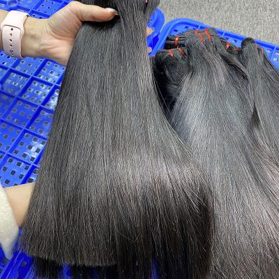 China Raw Double Bone Luster Virgin Hair Vendors Hair Bundles Straight Hair Natural Healthy Wholesale Super Drawn Bundles for sale