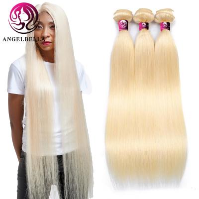 China Angelbella Silky Straight Wholesale Ash Blonde Hair Bundles 30 Inch Straight Hair Bundle Weave Blonde Hair Extension for sale