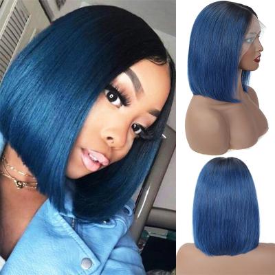 China Angelbella libertine straight lace frontal wig barely shedding thick smooth soft for women blue color hd straight lace frontal wigs dangles cheap human lace wig for sale