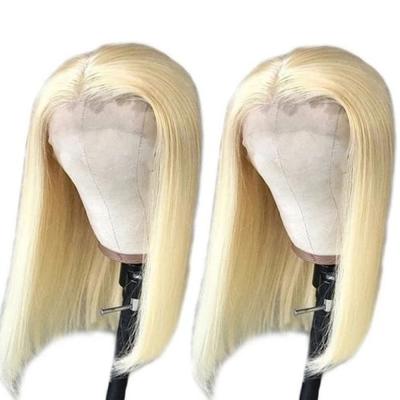 China Swiss Wholesale 613 Lace Frontal Wig Transparent Blonde Color Silky Straight Short 613 Blonde Lace Front Wigs Hair Lead 613 Wigs for sale