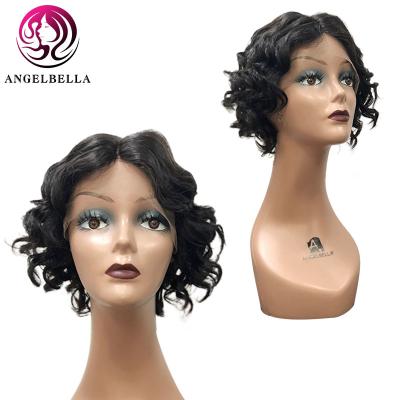 China Wholesale prices Barely Shedding Thick Soft Soft Lace Front Hair Wigs Pixie Curls Indian Short Curly Hair Wigs Vendors Virgin Hair Wigs for sale