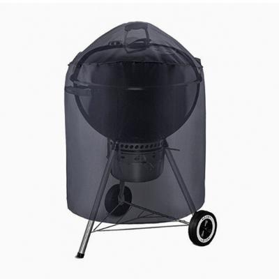 China Custom Dustproof 210D Outdoor Garden PU BBQ Grill Waterproof Windproof Round Cover for sale