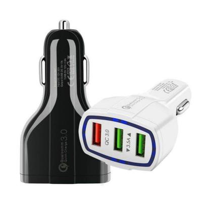 China Mobile Phone/Ipad/Camera/PDA/MP3 SIPU QC 3.0 3 USB Car Charger With USB And Cable for sale