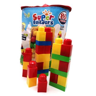 China Construction Toy Educational Toys 86 Pcs Colorful Large Building Blocks For 1~3 Years Old Children for sale