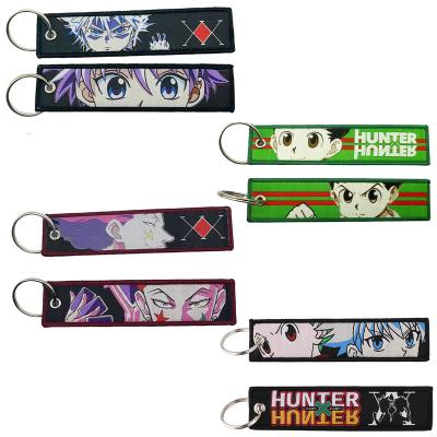 China Daily Life Bulk make your own design custom fabric key tag keychain accessories strap anime embroidery keychains for sale