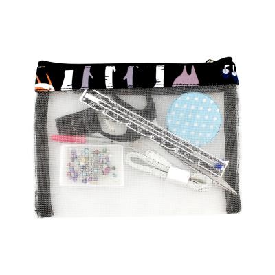 China Foldable Sewing Kit Household Sewing Bag Needle Storage Mesh Bag Transparent Sewing Portable Sewing Kit for sale