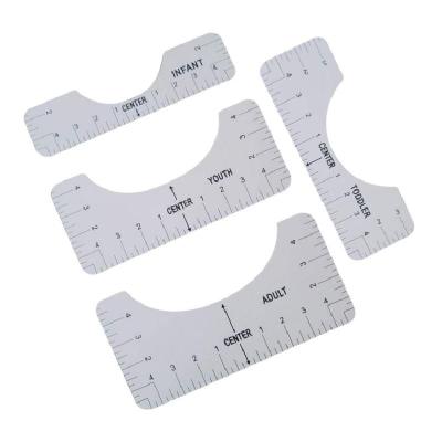 China Sewing Quilting Work 4pcs High Precision T-shirt Alignment Ruler Guide Craft Tools For Adults Teenagers Size Plastic T-shirt Rulers for sale