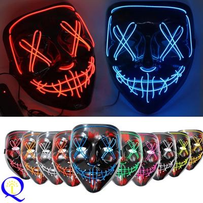 China Amazon Plastic Sells Like Hot Cakes Poptrend Halloween Mask LED Light Up Mask For Festival Halloween Cosplay Costume Masquerade Parties, for sale