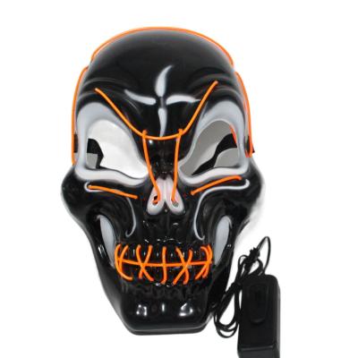 China PVC Halloween Funny Face Mask Costume Prop Cosplay Mask Halloween Party LED Mask for sale