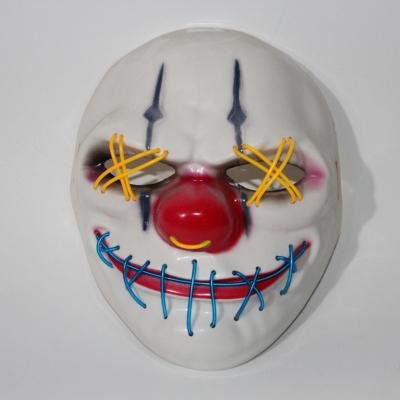 China New Hot Sale PVC Red Nose Clown Mask Cosplay Glow Mask Halloween LED Party Mask for sale