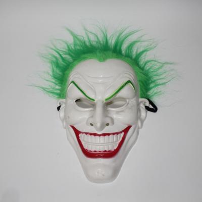 China Wholesale Green PVC Manufacturers Hair Clown Mask Costumes Party Masks Role Play Halloween Scary Masks for sale