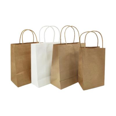 China Biodegradable Promotional Top Quality Craft Brown Paper Bags With Handles And Logo for sale