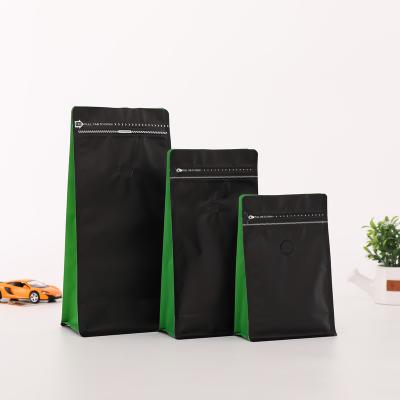 China Recyclable Custom Printed Flat Bottom Pouches Side Gusset 250g 500g 1000g Mylar Foil Packaging Plastic Bag With Valve For Coffee for sale