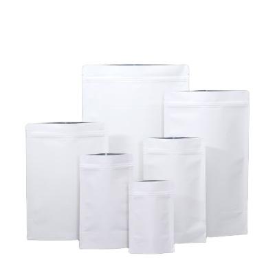 China Recycled Materials Customized White Food Bag Paper Design Inner Vertical Packaging Zipper Aluminum-Clad Bag for sale