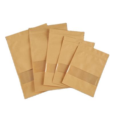 China Recycled Paper Packaging Materials Direct Selling Resealable Stand Up Pouch With Window And Self Seal Pouch for sale