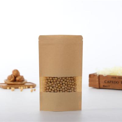 China Recycled Materials Wholesale Price Rack Up Kraft Paper Nuts Packaging Pouch Cashew Bags for sale