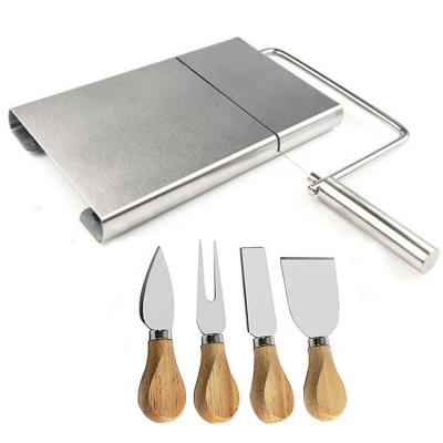 China Sustainable High Quality Wholesale Handle 4 Pcs Stainless Steel Kitchen Tool Wooden Cheese Knife for sale