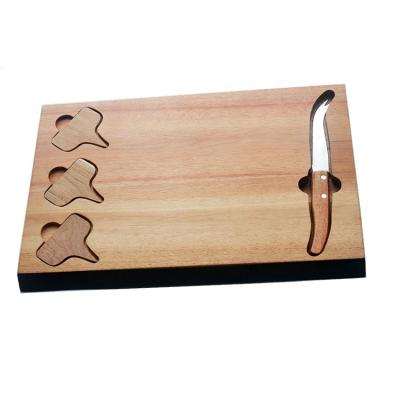 China Wholesale High Quality Sustainable Cheese Board Set With Knife And 4 Pcs Rock Beam Label for sale