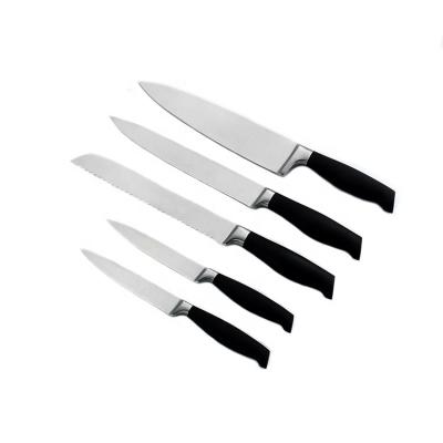 China 2022 viable hot seller 5pcs block pakkawood handle stainless steel professional wooden kitchen knife set for sale