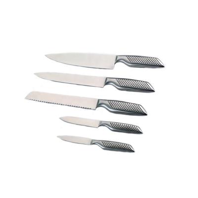 China 5 Pcs Viable Steel Knife Food Grade Stainless Steel Hollow Handle High Quality Kitchen Chef Knife Set for sale