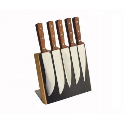 China 2022 Viable Hot Seller Cheap Price Wooden Kitchen Knife Set With Universal Knife Holder for sale