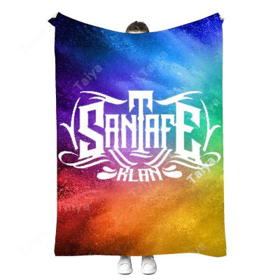 China 2023 Custom New Arrival Anti-static Hot Style Santa Fe Klan Todo Y Nada Tour Sherpa Fleece Sofa Flannel Travel Blankets for sale