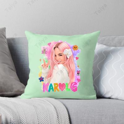 China Custom Home Decor Cushion Cover Digital Printed Karol G Manana Sera Bonito Polyester Throw Pillow Hot Selling Anti-Static Case for sale