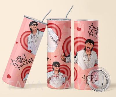 China Fashional Fashional Peso Custom Made Good Quality Viable Design Pluma Heart Tumbler Wrap 20oz Skinny Tumbler With Lids And Straws for sale