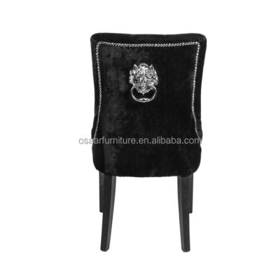 China Back with Black Velvet Lion Knocker Back Dining Chairs Dining Room Furniture from Lion Knocker Accent European Style for sale