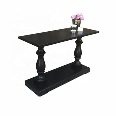 China European Black Wood Baroque Style Furniture Solid Wood Black Console Table for sale