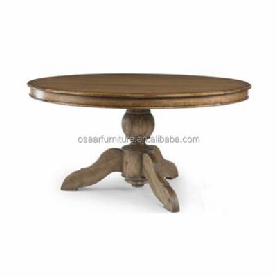 China Round Table Top Antique French Furniture Solid Wood Round Pedestal Dining Tables for sale