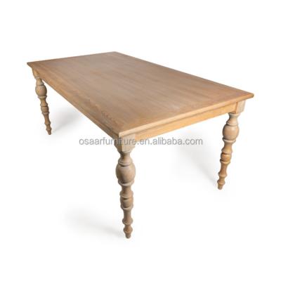 China French Baluster Leg Antique Dining Furniture Distressed Wooden Dining Table for sale