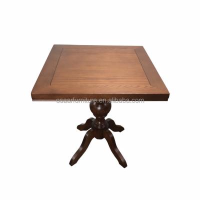 China Square Small Square Pedestal Restaurant Solid Wood Dining Table for sale