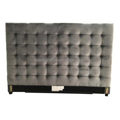 China Classic European Design Tufted Gray Velvet Fabric Tufted Headboards for Hotel for sale