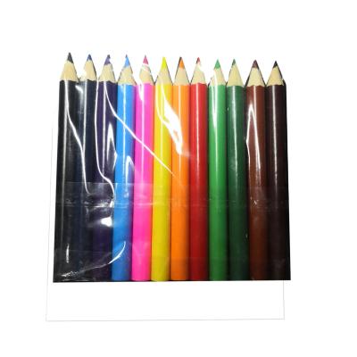 China Poplar Wooden Promotional Short 3.5 Inch 12pcs Mini Round Colored Pencil Set In Opp Bag for sale