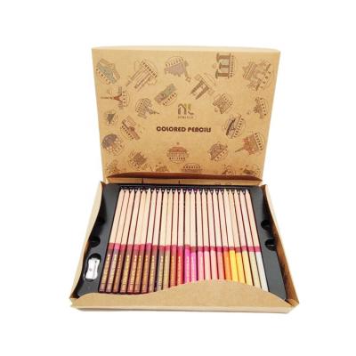 China Drawing/Writing Paint Box 48 Triangle Color Water Soluble Pencil Set DIY Kit Luxury Kids Drawing Set For School Gift for sale