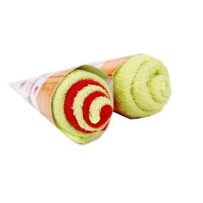 China Creative Promotional Gifts Cake Towel Wedding Favors Towels Ice Cream Shape for sale