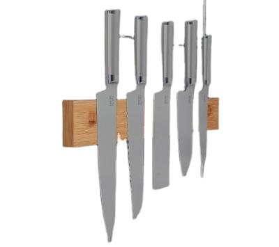 China 2021 Sustainable New Product Wall Mounted Bamboo Magnetic Knife Holder Knife Strip Easy For Installation for sale