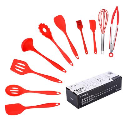 China 10 Pieces Kitchen Tool Kit Non-Stick Sustainable Silicone Kitchen Utensils Set Western Kitchen Tool Kit for sale