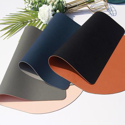 China Sustainable Faux Leather Place Mats And Coasters Set , Round Leather For Dinner Table Mats Heat Resistant Non-Slip Washable Place Mats for sale