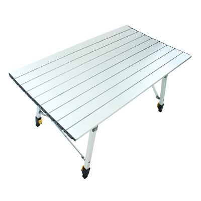 China Modern Picnic Party Table Folding Table Easy Folding Bamboo Aluminum Frame Table for sale