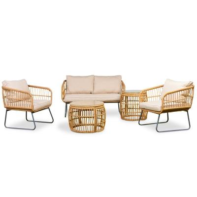 China 5PCS Modern WICKER LOOK PATIO SOFA BAMBOO SET for sale