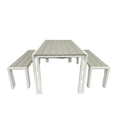 China Outdoor Modern Warm White Aluminum Patio Long Yard Outdoor Garden Weather Furniture Bench for sale